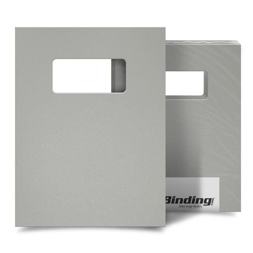 Light Gray 16mil Sand Poly 9 Inch x 11 Inch Binding Covers with Windows - 25 Sets Image 1