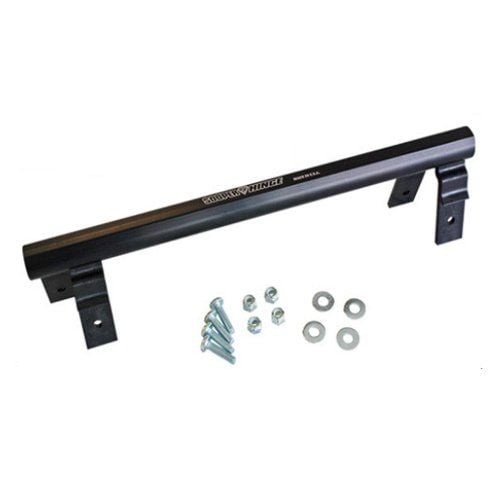 Black Sooper Hinge for A-Frame Signs with mounting hardware, including bolts, washers, and nuts.