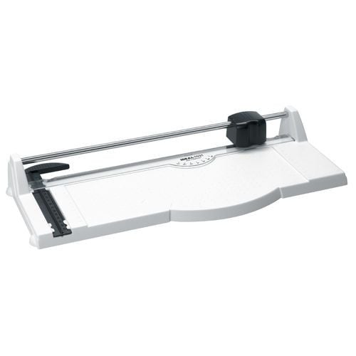 A Triumph 1030 13" Tabletop Rotary Trimmer featuring a sleek design with an adjustable guide and cutting ruler.