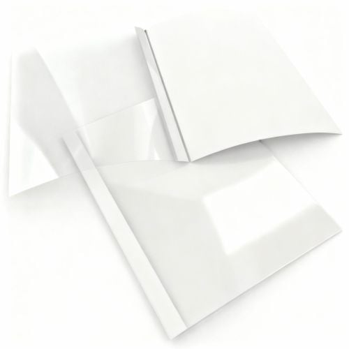 White Linen Thermal Binding Utility Covers (Clear Gloss Front) - 100pk Image 1