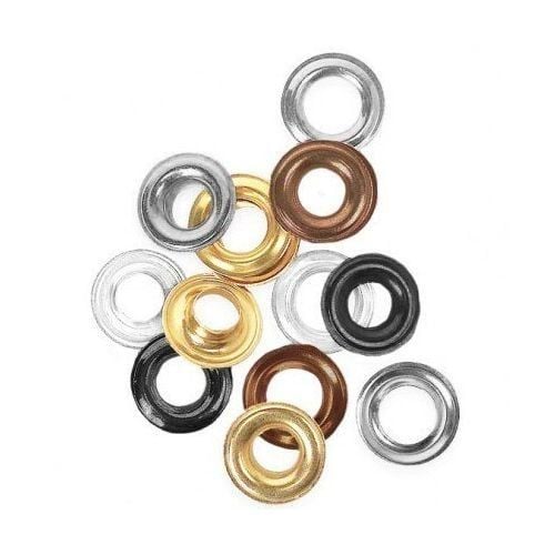 #2 (3/8") Self-Piercing White Brass Grommets - 500/Pack Image 1