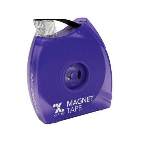Xyron 3/4" x 25' Magnet Tape in a compact purple dispenser, designed for easy use and cutting.