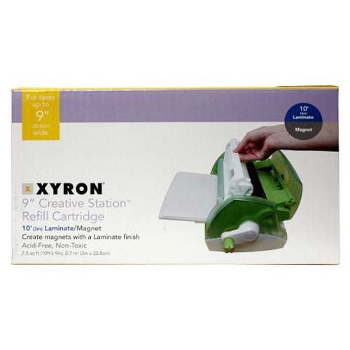 A Xyron 900 Lamination / Magnet Cartridge, a refill for the 9" Creative Station used to create laminated or magnetized materials up to 9 inches wide.