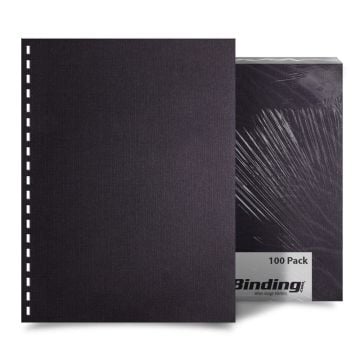 Black Linen 8.5" x 11" Letter Size Binding Covers [CombBind / ZipBind Punched] - 100pk Image 1