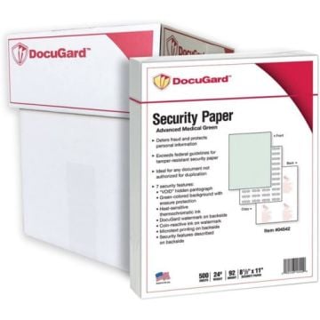 DocuGard Advanced Medical Security Papers [7 Features, 8 1/2" x 11", 2500 Sheets/Carton]