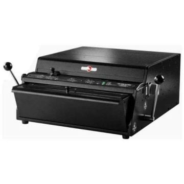 Rhin-O-Tuff HD7700 Ultima Heavy Duty Electric Punch machine with dual lever handles and a robust black design.