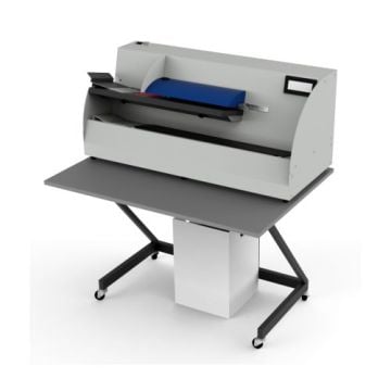 Full view of Martin Yale Postmark PM-3078 Milling Letter Opener positioned on a sturdy workstation, optimized for high-speed and accurate envelope opening.