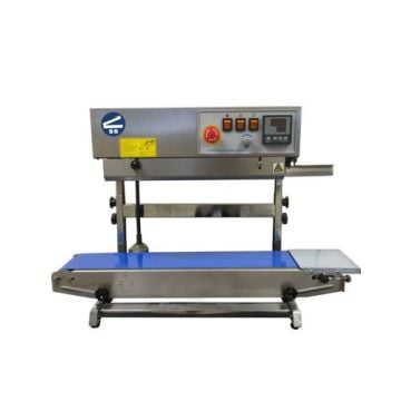 SealerSales CBS-880II Vertical Band Sealers with a stainless steel body features a control panel, conveyor belt, and adjustable sealing mechanism.