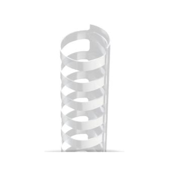 Clear Plastic 24 Ring Legal Binding Combs in a spiral design, used for organizing and securing documents.