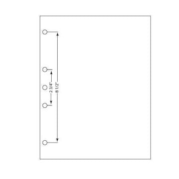 20lb Pre Punched 5 Hole Left 8.5 Inch X 11 Inch 1/4 Inch Hole Paper Image 1
