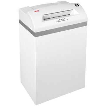 The Intimus 120 CP7 1/32" x 11/64" Cross-Cut High Security Shredder with Oiler Package, featuring a sleek white design and advanced shredding capabilities.