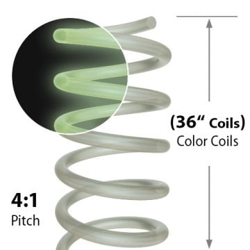 36" Glow in the Dark Spiral Binding Color Coil (4:1 Pitch) - 36-inch binding coils that glow in the dark, ideal for organizing documents with a unique and eye-catching style.