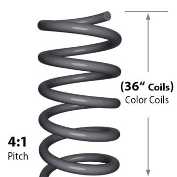 Close-up of 36" GRAY Spiral Binding Color Coils (4:1 Pitch) showcasing the durable and flexible coil design.