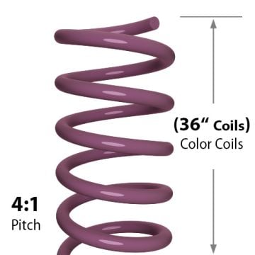 Close-up image of a 36" Violet Spiral Binding Color Coil (4:1 Pitch) with a smooth and shiny surface.