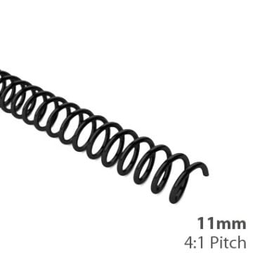 11mm 4:1 Pitch Spiral Binding Coil - 100pk
