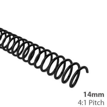 14mm 4:1 Pitch Spiral Binding Coil - 100pk
