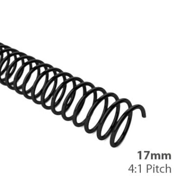 17mm 4:1 Pitch Spiral Binding Coil - 100pk
