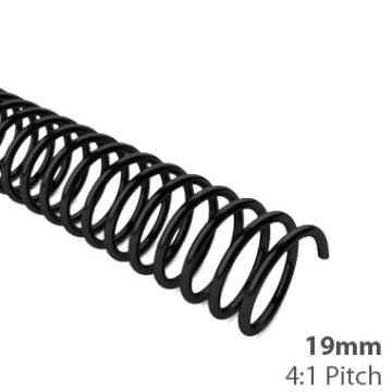19mm 4:1 Pitch Spiral Binding Coil - 100pk