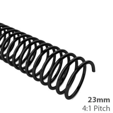 23mm 4:1 Pitch Spiral Binding Coil - 100pk