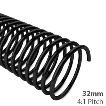 32mm 4:1 Pitch Spiral Binding Coil - 100pk