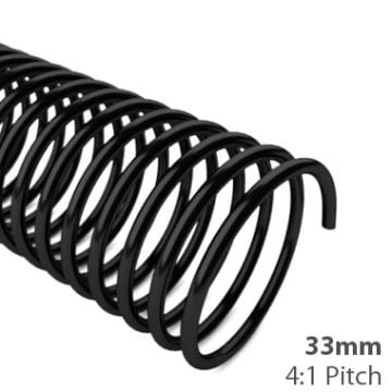 33mm 4:1 Pitch Spiral Binding Coil - 100pk
