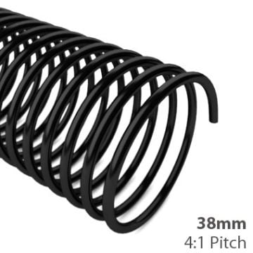 38mm 4:1 Pitch Spiral Binding Coil - 100pk