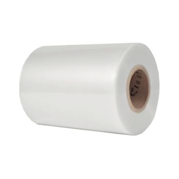 A roll of 10mil PlatinumPET Gloss Low Melt Laminating Film - (3 Inch Core) displayed on a white background.