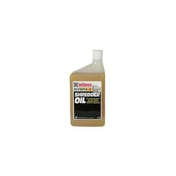 A 32oz bottle of Intimus Shredder Oil designed for maintaining and lubricating paper shredders.