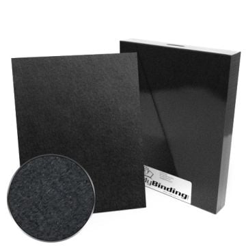 80pt Black Chipboard Covers - 25pk featuring durable, textured black material ideal for binding and protecting documents.