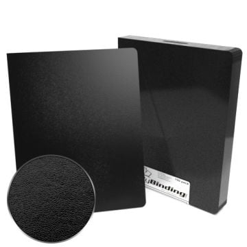 A pack of 8.75" x 11.25" Regency Leatherette Covers, featuring a textured black surface. 