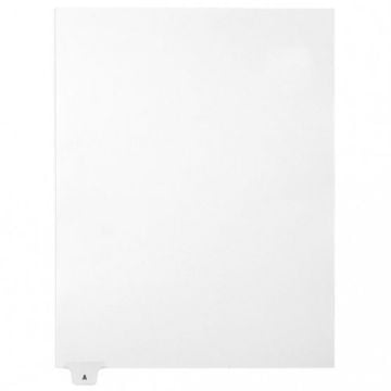 A - Z Avery Style Letter Size Bottom Tab Legal Indexes with a clean, white tabbed divider for easy alphabetical organization.