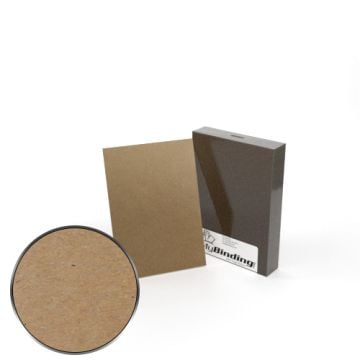 A6 Size Chipboard Covers with a close-up view of the textured brown surface and packaging in the background.