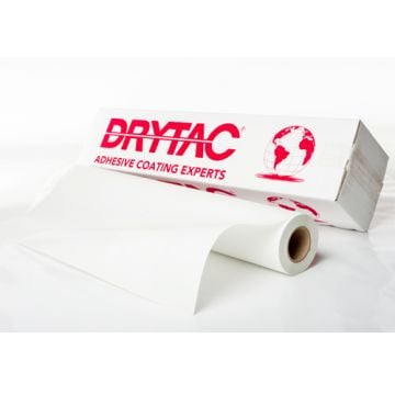 Roll of Drytac Interlam Pro Matte UV 4.0mil PS Overlaminating Film with packaging displayed.