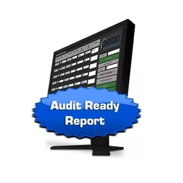Audit Ready Report displayed on a monitor for Proton T-4 Automatic Hard Drive and Magnetic Media Degausser