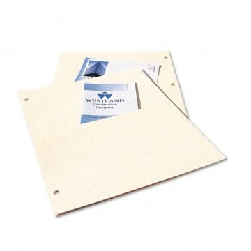 A pair of Avery Manila Untabbed Double Pocket Dividers with visible document inserts, featuring a clean, professional design.