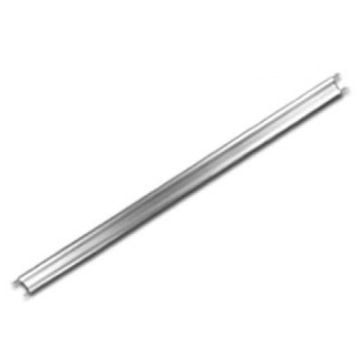 Silver metal Banner Trak 24 Connector used for securing banners and signage.