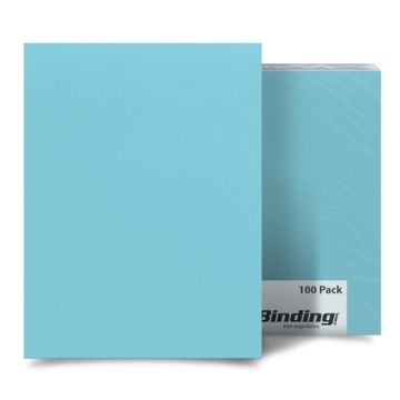 Beautiful Blueberry Card Stock Covers in a 100 pack, featuring a smooth, vibrant light blue finish perfect for binding or crafting projects.