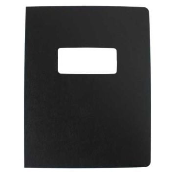 Black Leather Grain 8.5 Inch x 11 Inch Poly Covers With Windows (50 sets) Image 1