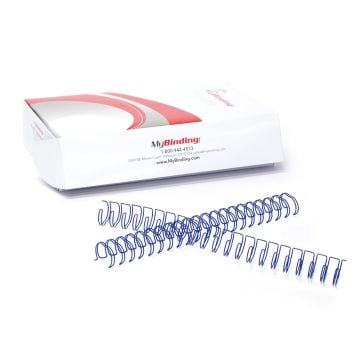 Blue 5/8 Inch 2:1 Pitch Twin Loop Wire - 50pk Image 1