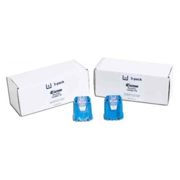 Two white boxes with blue 8mm BooxTer Staple for Duo-Trio Binders displayed in front.