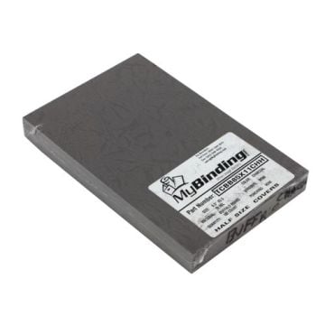 8.5" x 11" Buffalo Board Binding Covers With Windows- 100pk, shown in a gray stack with product labeling on top.