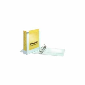Cardinal White EconomyValue Ring Binder without packaging, featuring a three-ring mechanism and a clear cover with an insert.