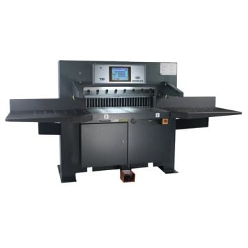 Front view of the Champion 370 TC 37 Programmable Paper Cutter, featuring a digital display and wide cutting platform.