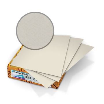 Classic Crest Earthstone 80lb Covers displayed on a box with a close-up view of the paper texture.