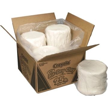 The Crayola Air-Dry Clay Value Pack provides 25 lbs of natural white clay, perfect for classrooms and large projects that require no baking.