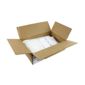 Cardboard box opened to reveal packaged Destroyit 908 Bags for 2401L 2402 Shredders.