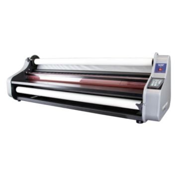 A Dry-Lam CL-27PR 27" Element Series Professional Roll Laminator, showcasing its sleek design with dual rollers for efficient lamination.