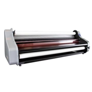 Front view of a Dry-Lam CL-40DX 40" Element Series Deluxe Roll Laminator, showing its dual roller system.