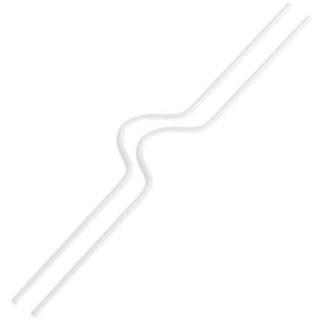 A White 10" Wire Calendar Hanger with a sturdy metal construction and a wave-shaped center, designed for securely binding and hanging calendars or other bound materials.