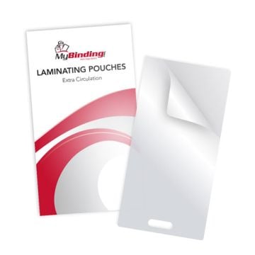 Clear Extra Circulation Pouches with Short Side Slot displayed alongside their packaging from MyBinding.